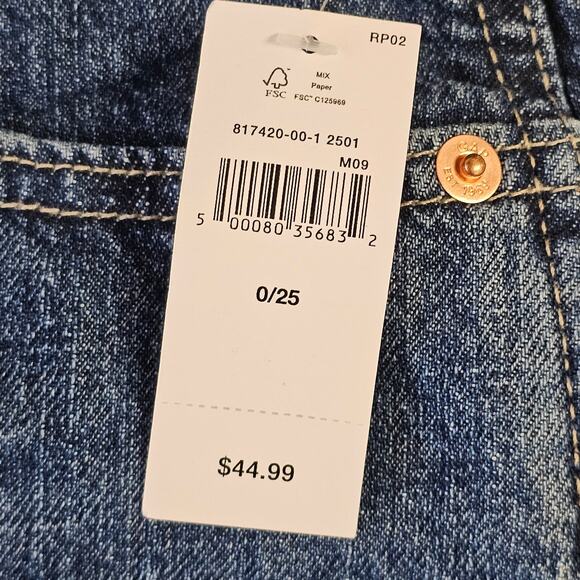 GAP Women's Cheeky Cut Off Denim Shorts Sz 25 High Rise Boho Stretch Cotton Blue - Picture 6 of 10